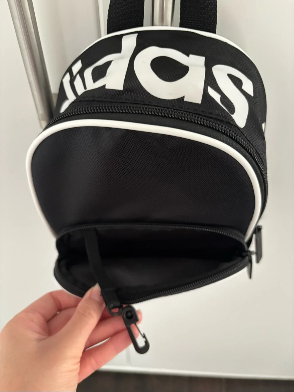 adidas Black and White Trefoil Mini Backpack